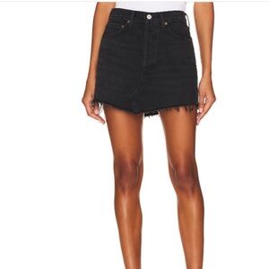 Agolde Charcoal Denim Asymmetrical Skirt